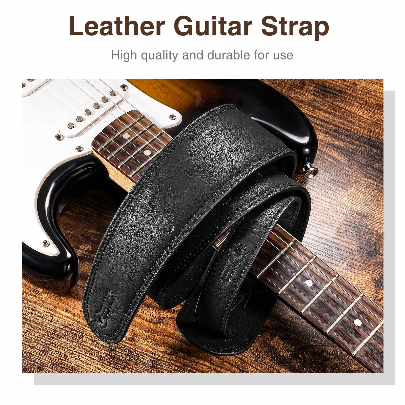 Guitar Strap Padded - Lekato Artisan Sangle de basse en
