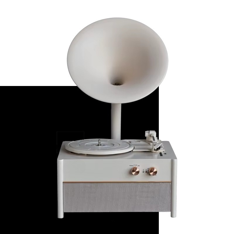 Audio Music Player Pc - Tourne-disque en vinyle blanc élégant, Style