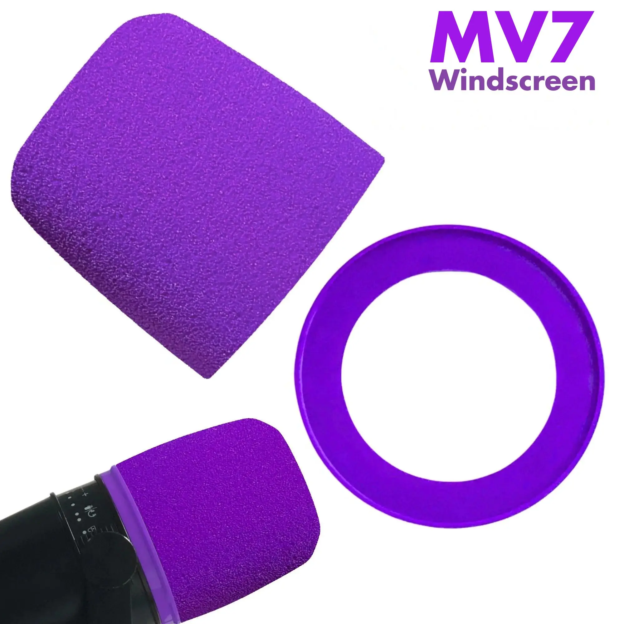 Recording Pop Filter - Mousse anti-vent pour microphone Shure MV7,