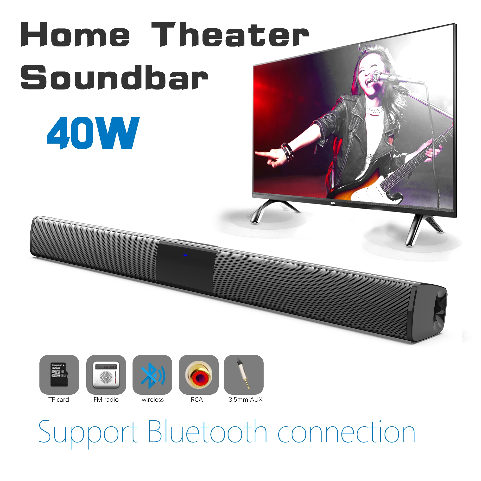 Audio Music System For Home - Barre de son haute puissance 40W,