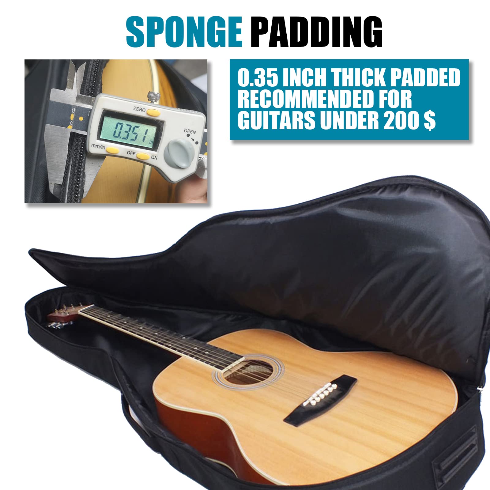 Acoustique Guitare Gig Sac 41  - Guitar Strap Padded avis et prix