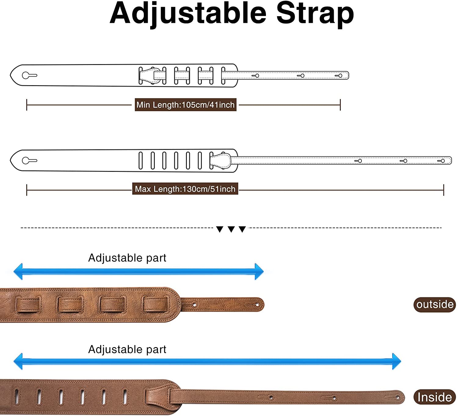 Lekato sangle de guitare basse - Guitar Strap Padded avis et prix